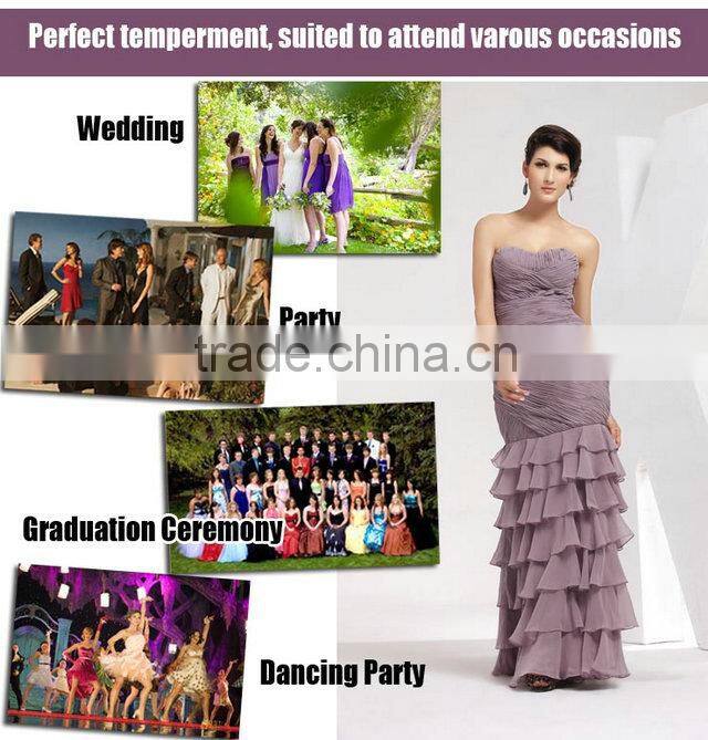 Women boutique mermaid fashion prom dress spaghetti strap ruffle design wedding modest evening dress