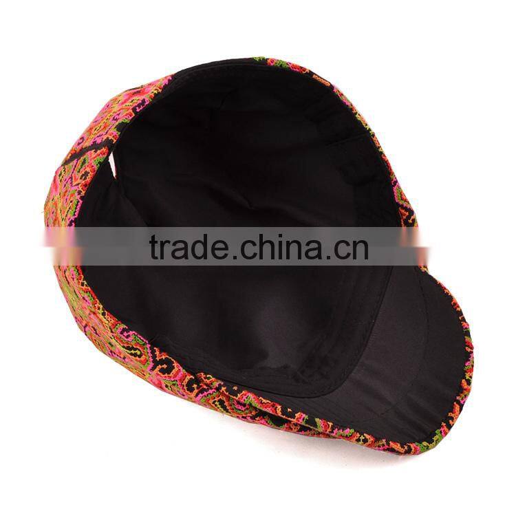 thai style fashion handmade four leaf clover canvas embroidery hat