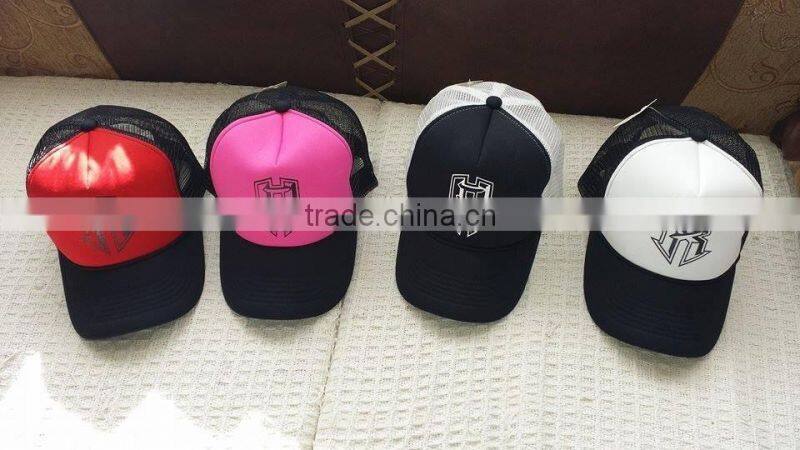 Wholesale Embroidery round Brim Custom 5 Panel trucker cap with mesh