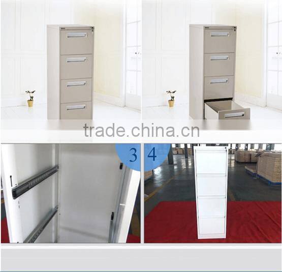 fireproof & waterproof office furniture type central locking 3 drawer flat file cabinet with safe inside for A3 & A4 papers