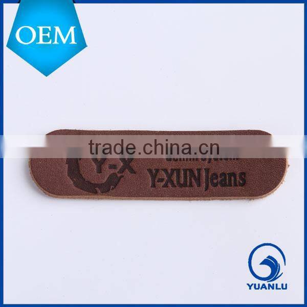 Sew-on style leather label jeans pu leather patches