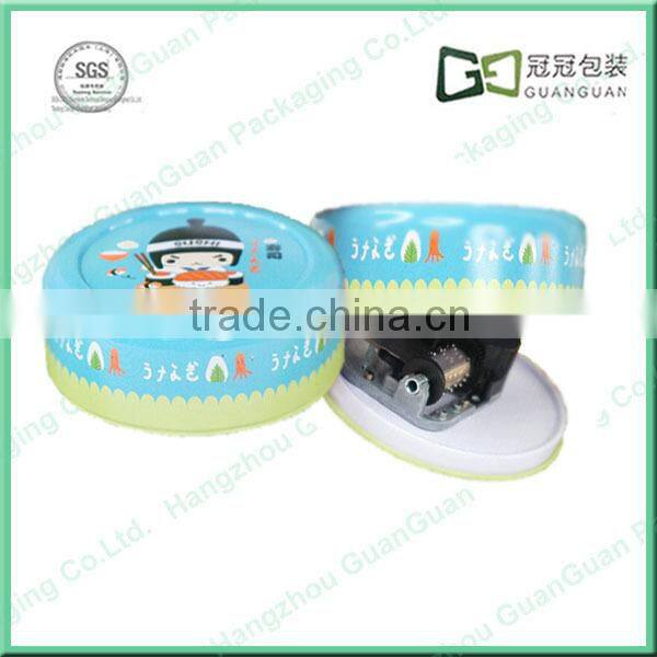 Round music tin box