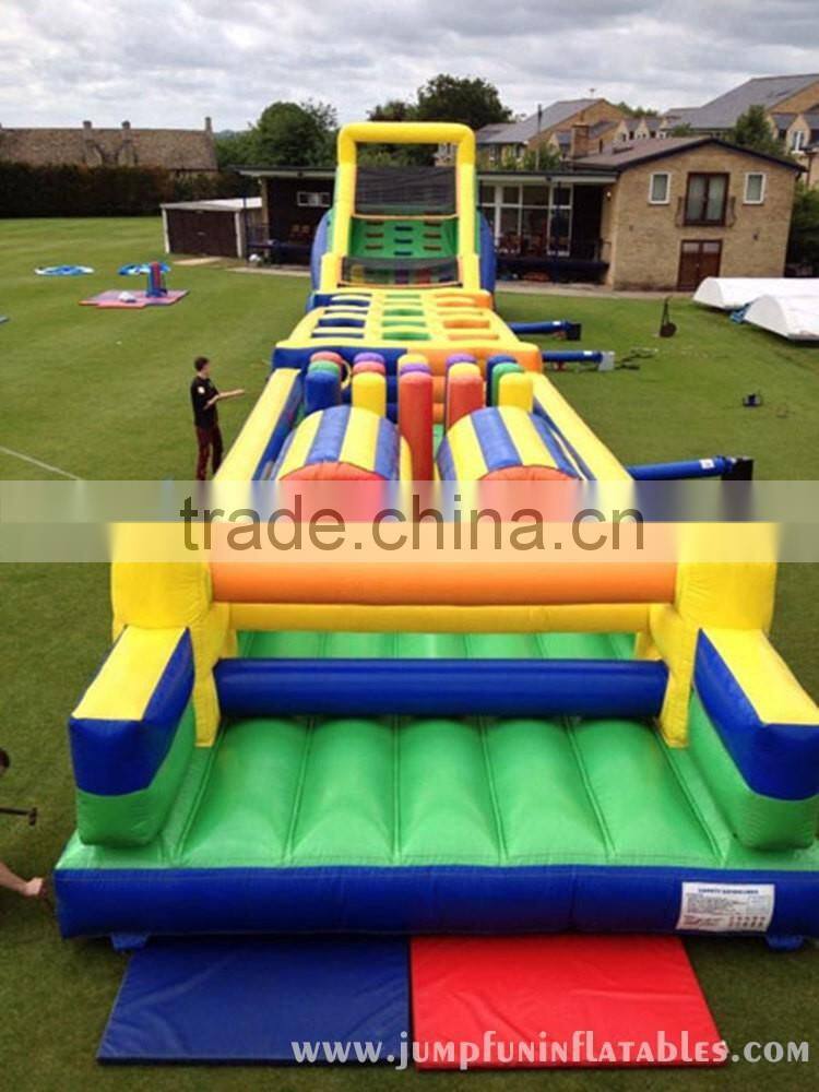 cheap children Obstacle course ocean themed inflatable assault obstacle tunnel course