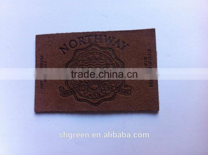100% true leather label,sewing on leather patch