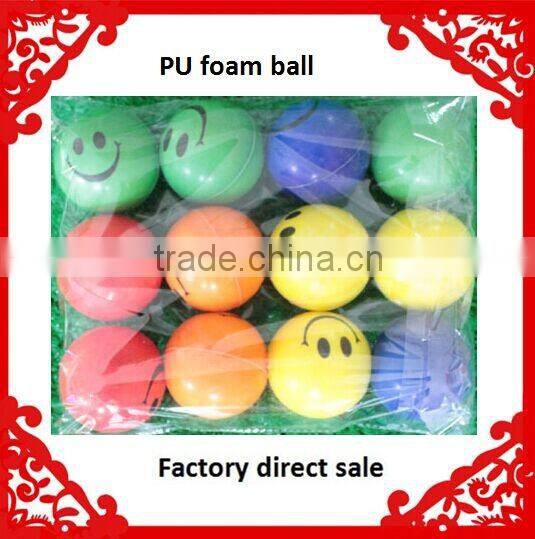 Promotional Present Happy Face Anti Stress Toys PU Foam 6.3cm