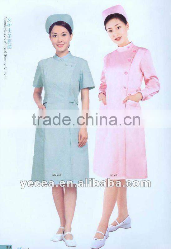 HOT selled good sewing 100%cotton hospital nurse uniform