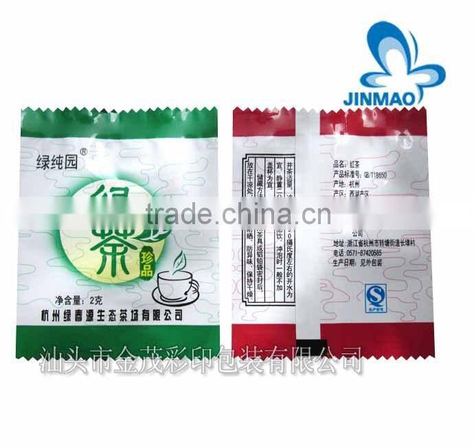 back center sealed plastic tea bag