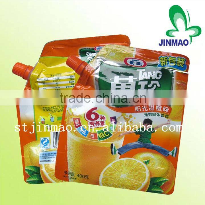 Fancy juice container&clear drink stand up spout pouch