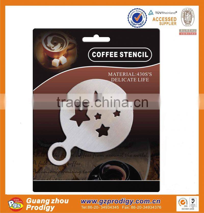 stainless steel cappuccino decorating coffee stencils set