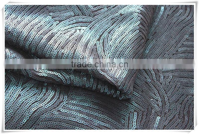 Latest design sequin textile fabric , wholesale fashion dress glitter sequin fabric