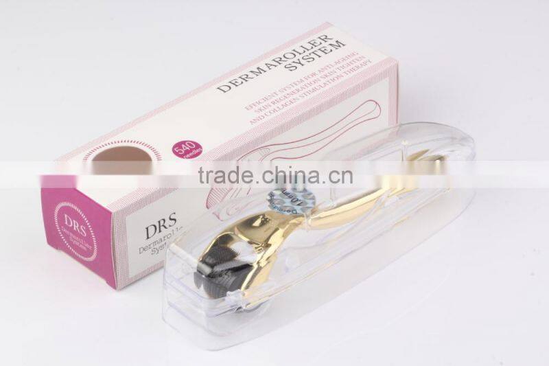 Derma Rolling System 540 Golden Handle Microneedle Skin Roller Supplier