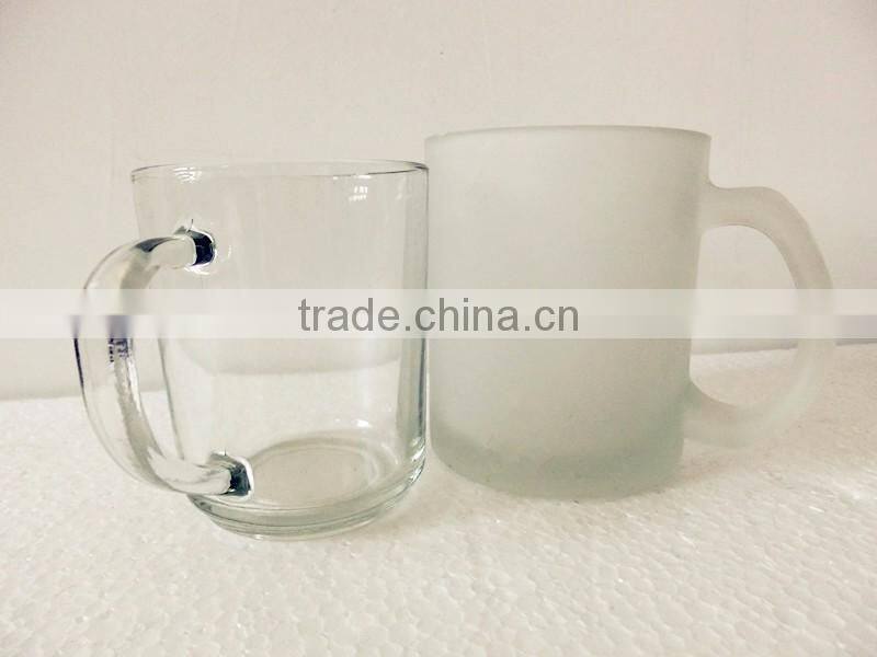 200ml food grade clear glass drinking empty cup with handle