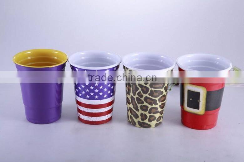 two tone melamine cups with different size, yogurt cup size