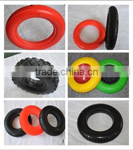 Flat free PU foam wheel and tire 4.00-8