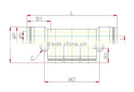plastic tube fitting, reducer triple branch PK
