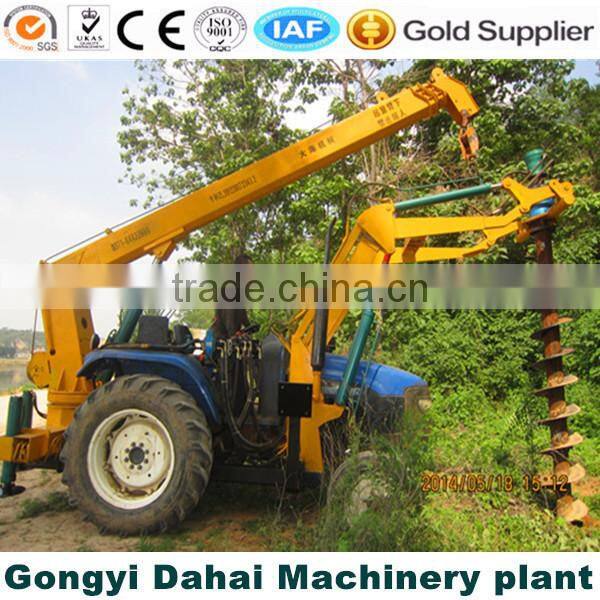 Integrated with crane telegraph pole pit digging machine