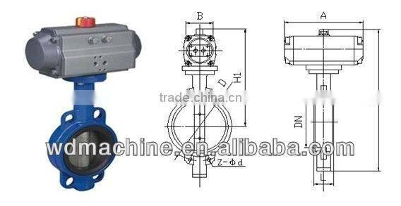 Pneumatic butterfly valve