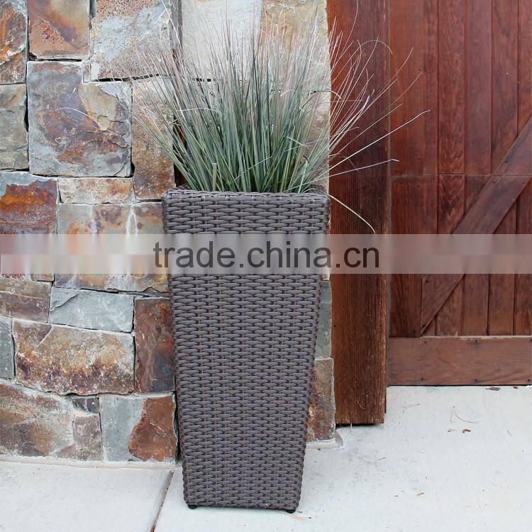 Wholesale home door decoration resin rattan large outdoor planters