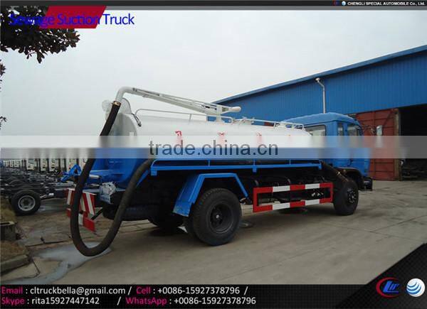 8-10m3 DONGFENG new vacuum suction sewage truck price cheap, sewage drainage truck