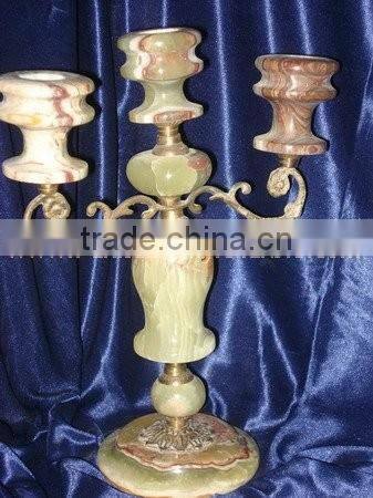 Hot Sale Popular ONYX CANDLE HOLDERS STANDS BRASS WORK