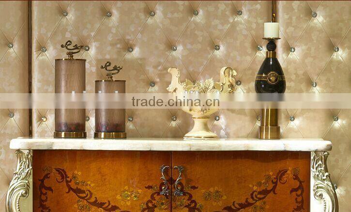 European Style Luxury Console Table, Parquet Pattern Wooden Corner Table, Nice Carving Storage Cabinet (BF01-ML042)