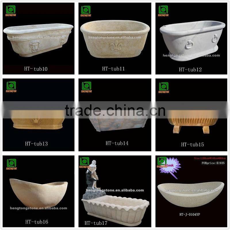 Freestanding White Marble Oval Bathtub For Sale
