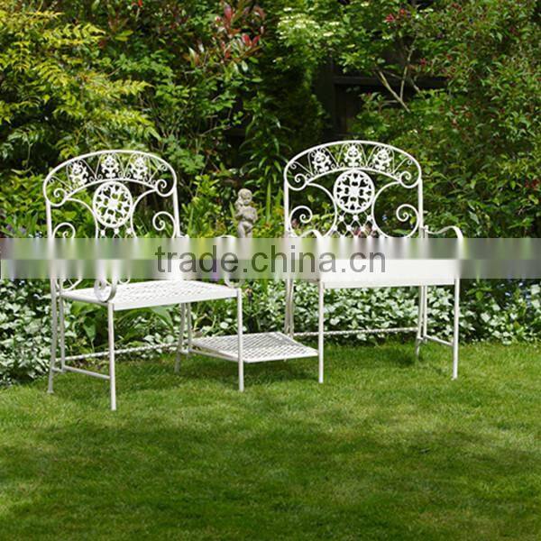 Foldable Iron White garden benches cheap