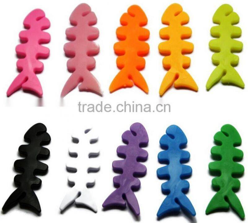 Fish Shaped Silicone cable holder &Silicone cable keeper&earphone cable winder