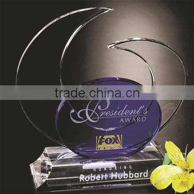 2016 elegant new design crystal trophy