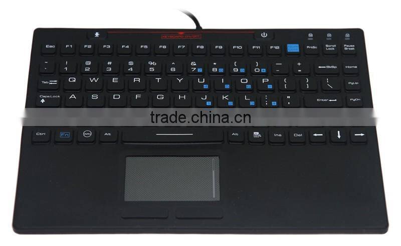 JH-IN86KB Industrial Silicone Keyboard with Touchpad waterproof and washable 87 keys and 15 functional keys