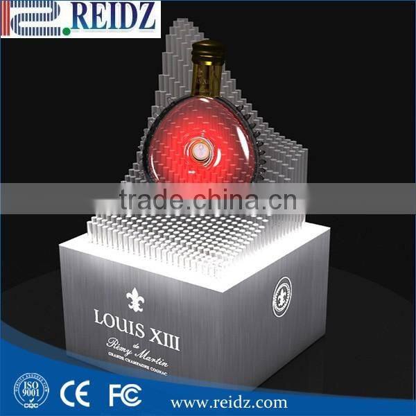 lighting up acrylic metal wine display rack bottle display