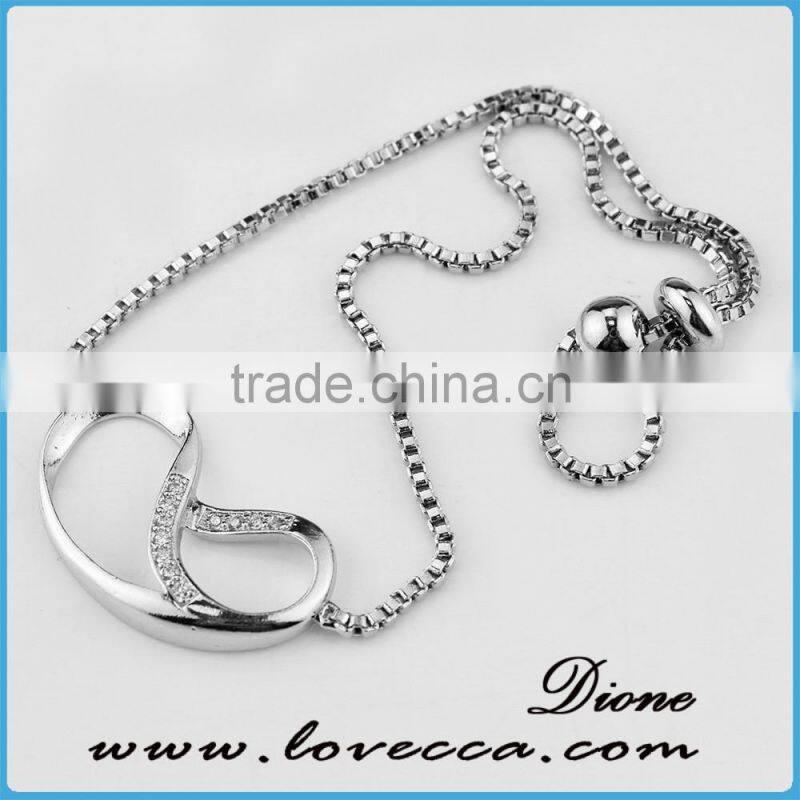 White gold plated wedding jewelry bracelet bridesmaid gift micro pave zircon jewelry bracelet