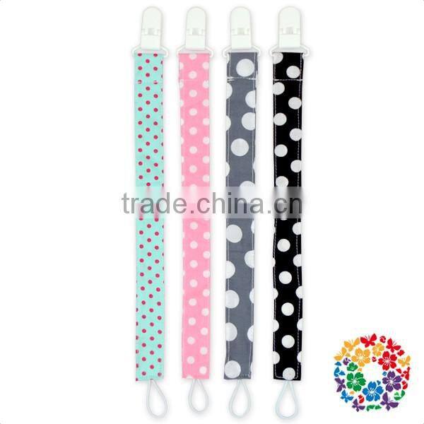 elastic loop cotton ribbon white plastic pacifier clip
