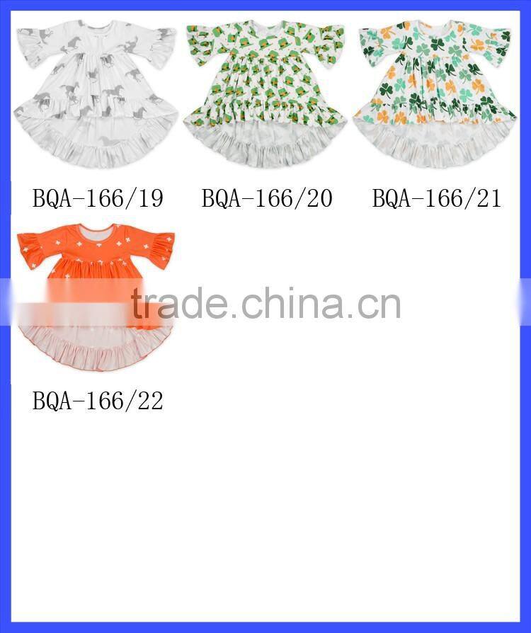 Wholesale Boutique Kids Half Sleeve Tops Shirts Ruffle Shirts For Girls