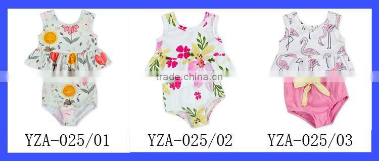 cute floral ruffle top bloomer set baby girls summer bathing suit