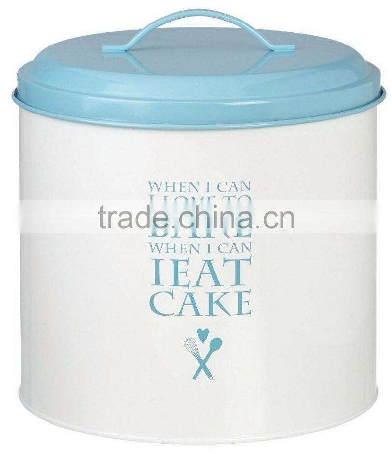 Round Metal Biscuit Jar