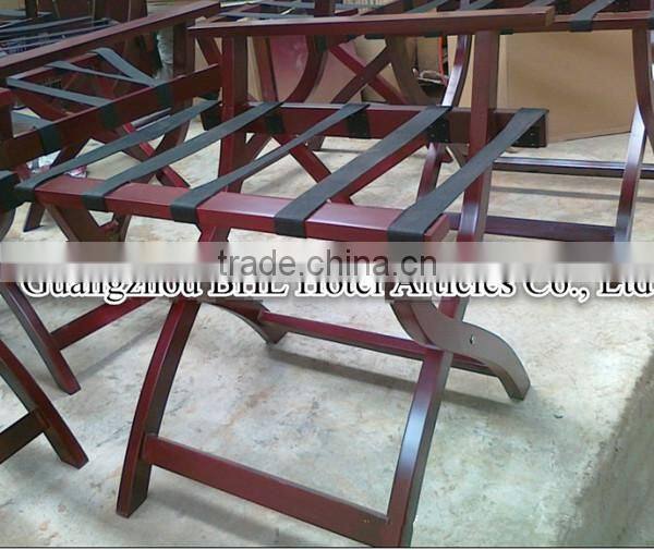 hotel room folding wooden luggage rack 2 color red and white