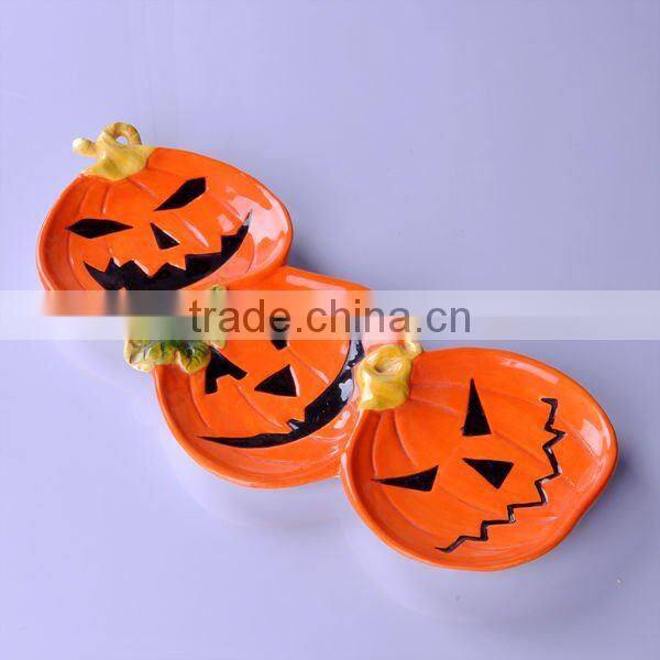 Halloween dinner pumpkin plate 2012