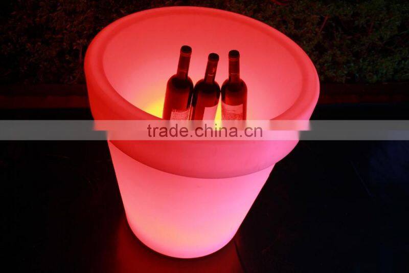 PE Colorful multiple shapes plastic led beer pot, Rechargeable led ice bucket