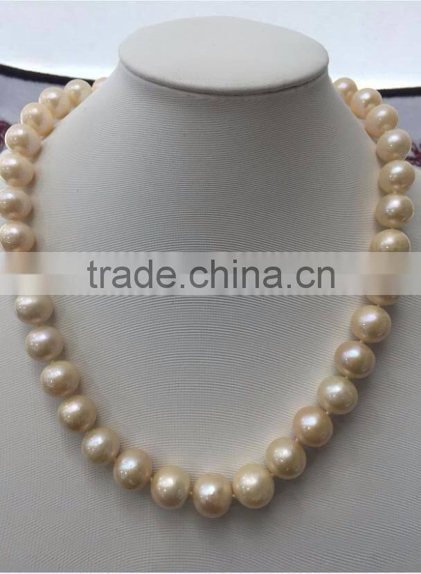 Fancy 9-10mm Pink Freshwater Pearl Necklace Designs For Ladies