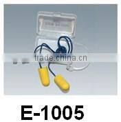 Noise reduction silicone rubber earplugs with case packing