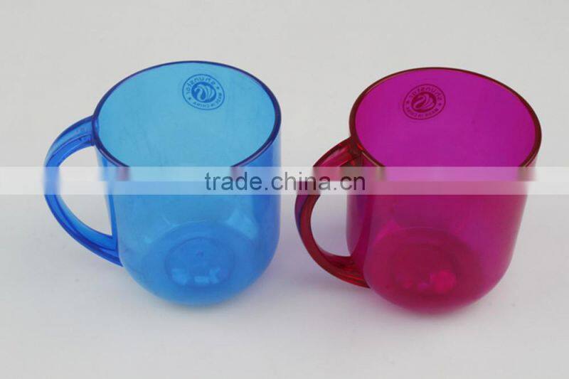 Colorful PS OEM Service Plastic Hard Mug With Handle For Kids