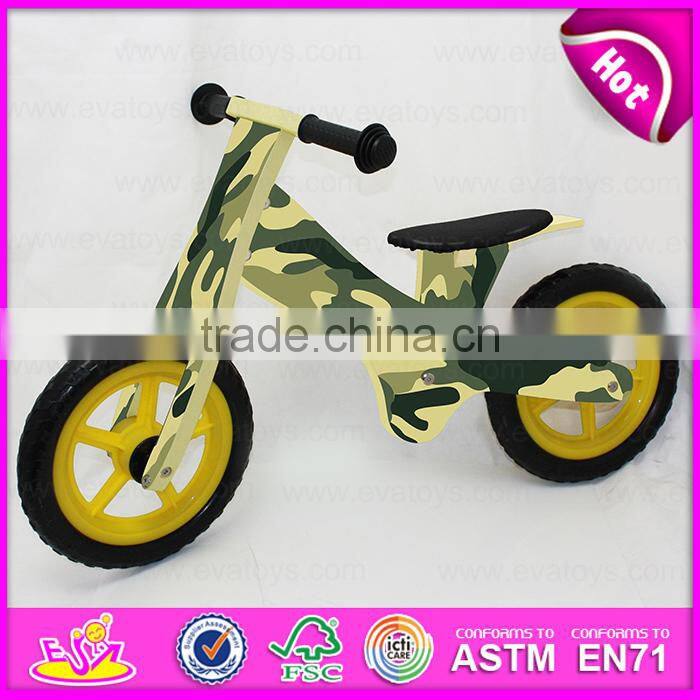 Preschool Balance push wooden children bicycle,Wooden Balance Bike for children,Brightly colored wooden children bicycle W16C117