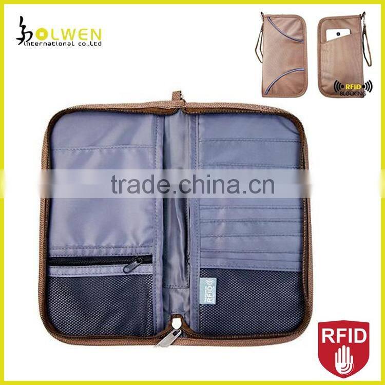 RFID security travel wallet/passport holder