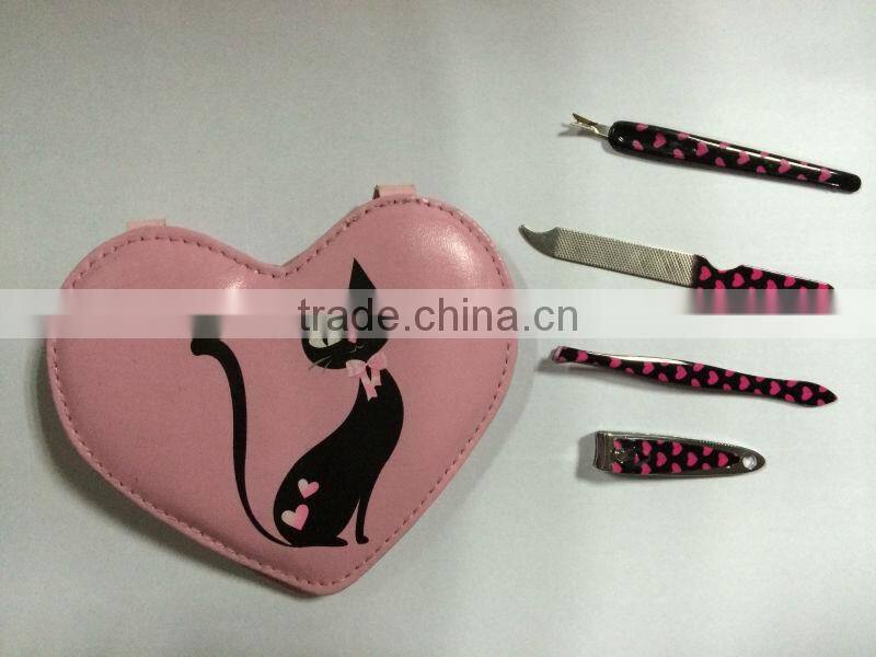 4pcs love typed gifts stainless steel Manicure Set/Beauty Set/Beauty Kit metal category