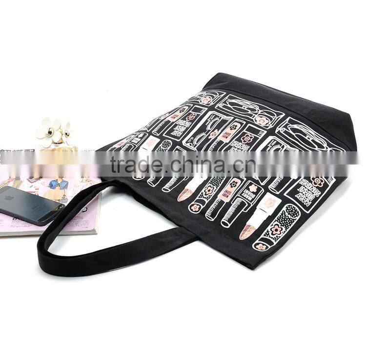 Fashion Lipstick Printing Canvas Shopping Tote Bag,Large Capacity Shopping Bag
