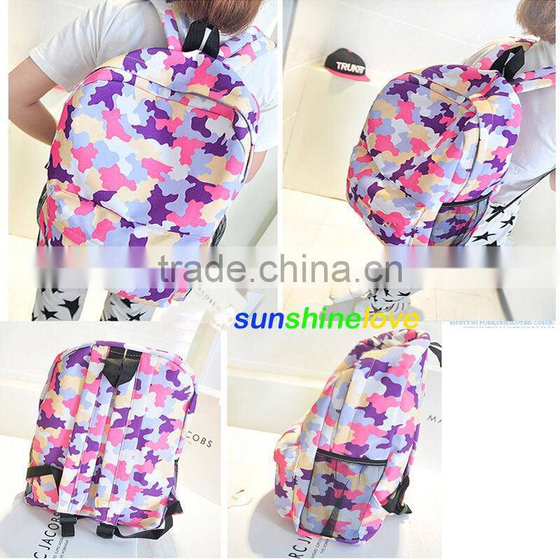 New Designed Fashion Canvas Leisure Shoulder Bag Unisex Travel Backpack Attractive Camo Schoolbag