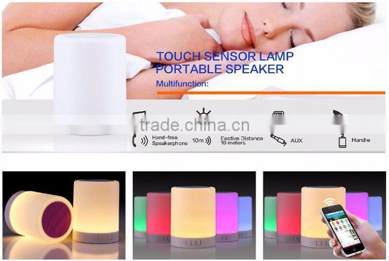 MP3 Player Portable Led Touch Sensor Table Lamp With Mini Bluetooth Speaker