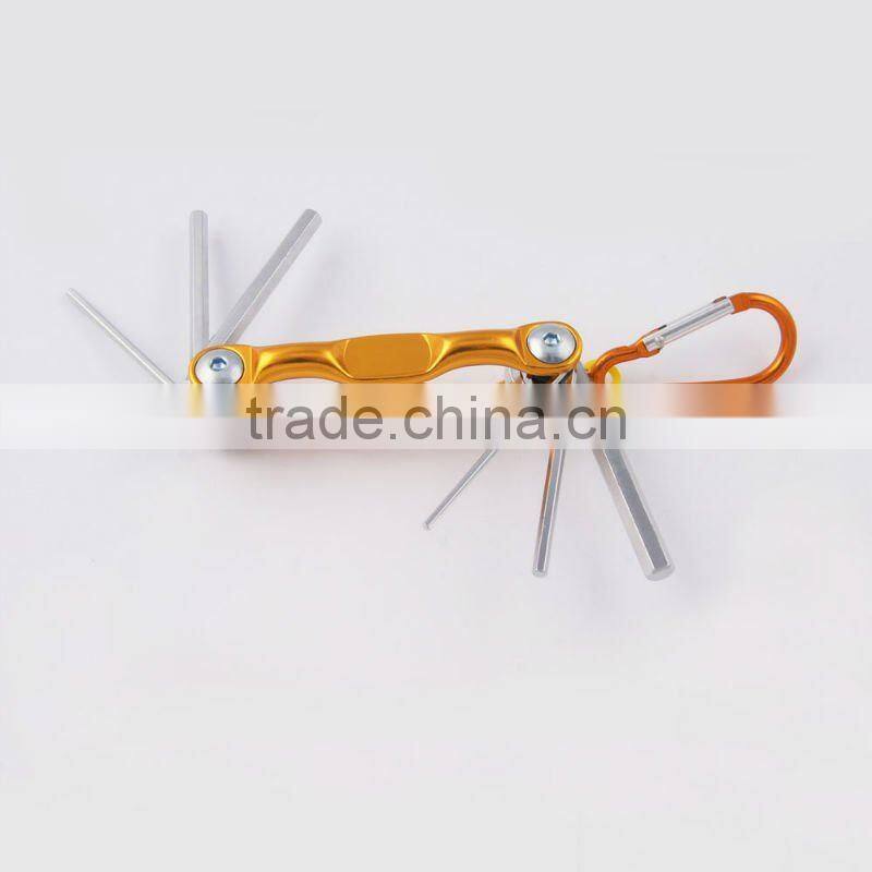 2014 new Stock pocket mini multi aluminium oxide promotion bike keychain tools 601-6a
