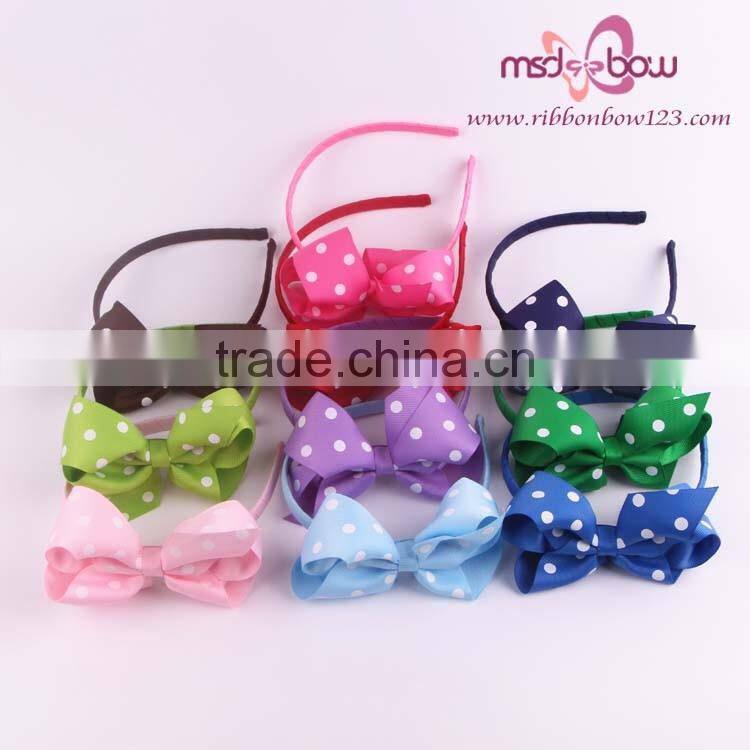 polka dots brown grosgrain ribbon kids hair bows